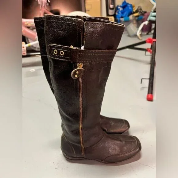 Size 6 Brown Leather Carmen Steffans Tall Riding Boots Shoes